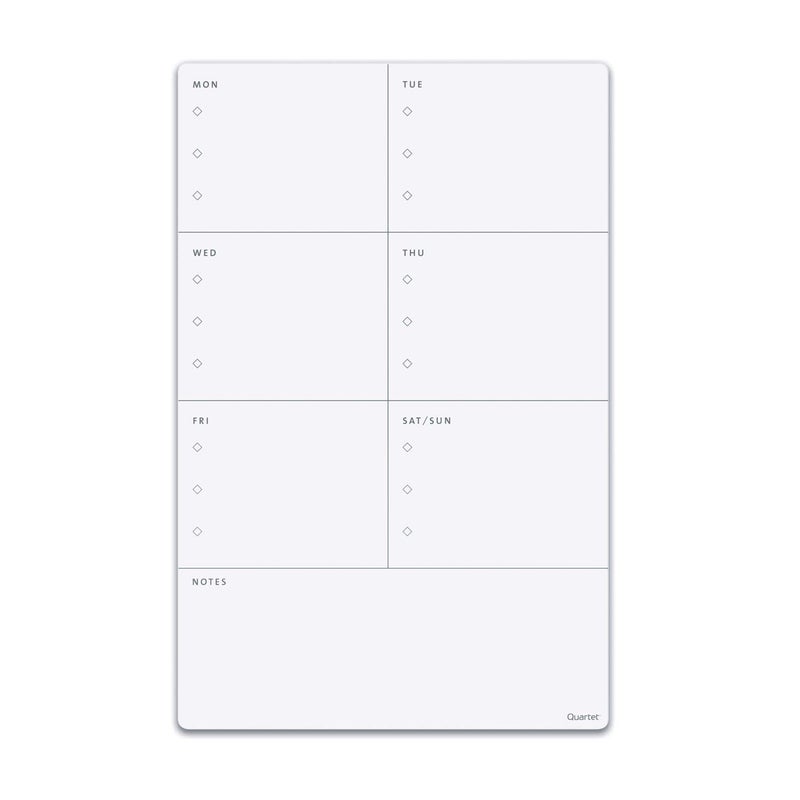 Quartet Magnetic Weekly Planner Dry Erase Board, 11" x 17", Small White Board for Fridge, Home School Supplies or Home Office Decor, Frameless, Includes 1 Dry Erase Marker (63540) - Image 1